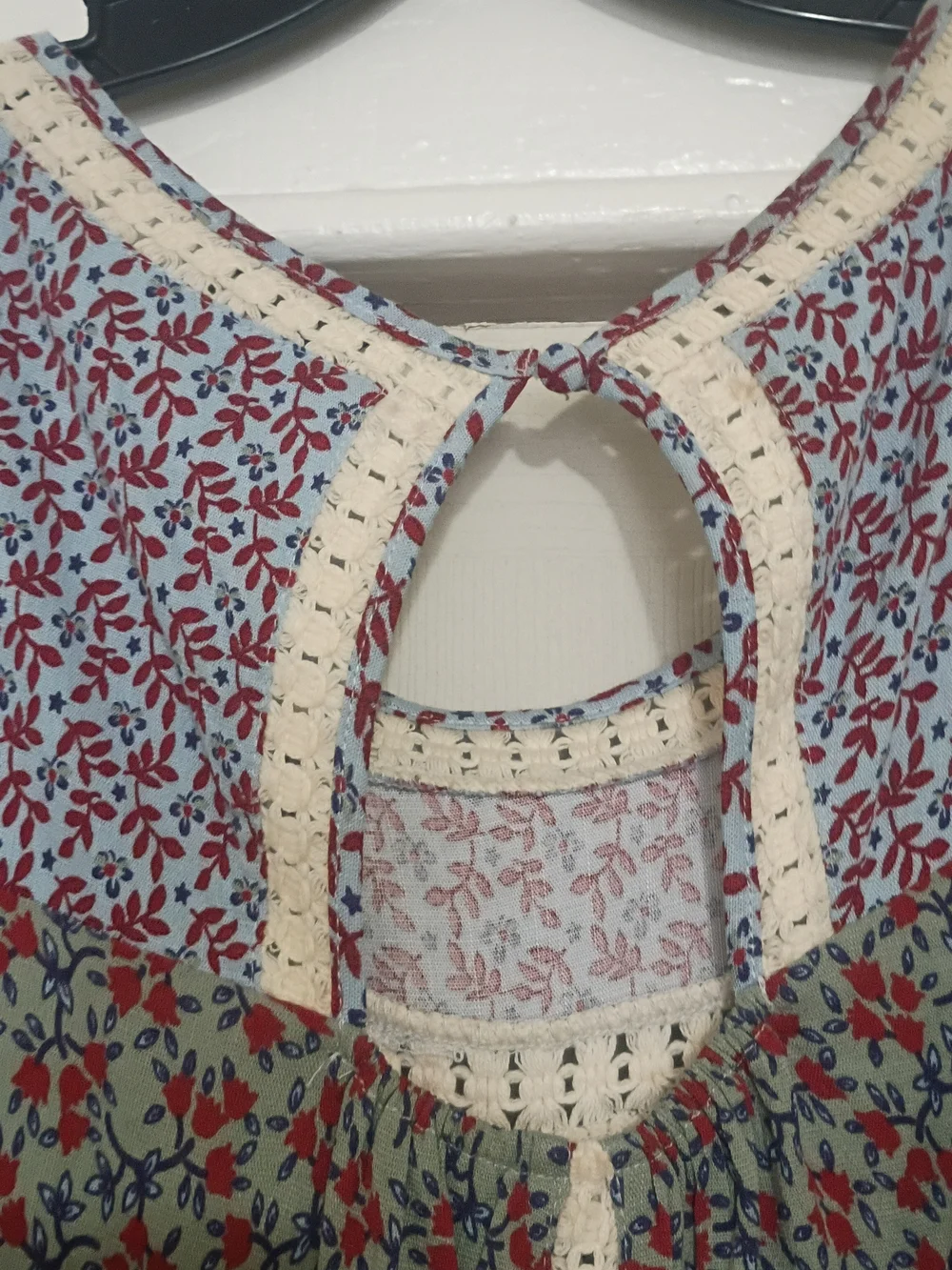 Boho Floral Patchwork Print Cottage Fairy Blouse 1X Festival Romantic - Picture 12 of 12